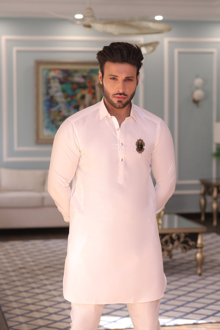 ER 682 White Kurta Pajama Edge Republic