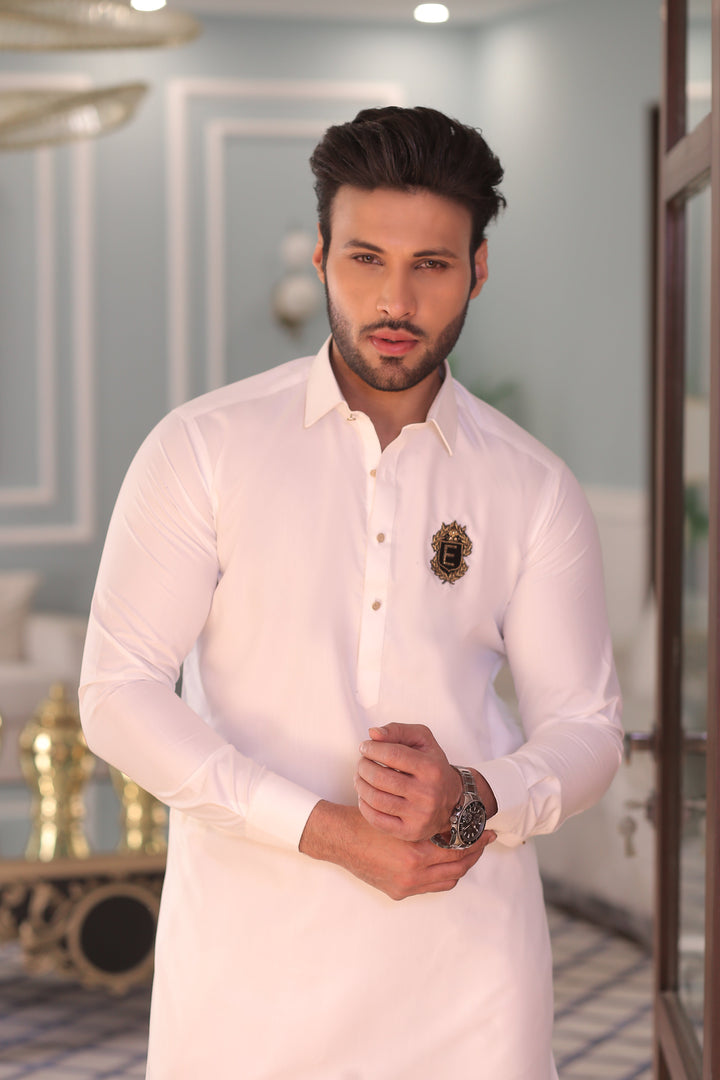 ER 682 White Kurta Pajama Edge Republic