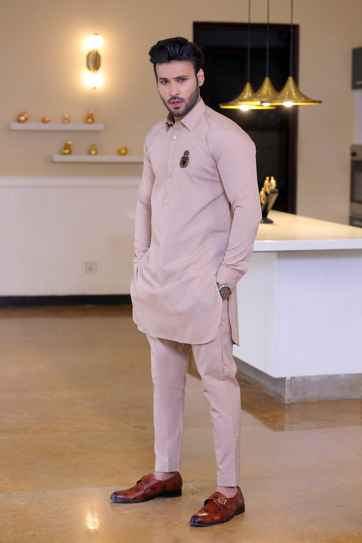 ER 683 Beige Kurta pajama Edge Republic