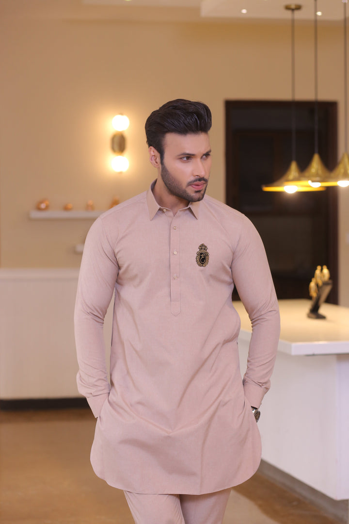ER 683 Beige Kurta pajama Edge Republic