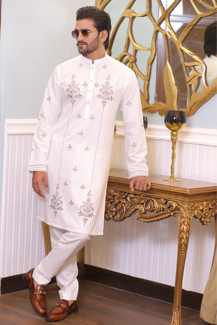 CK 717 White Kurta Pajama For Men Edge Republic
