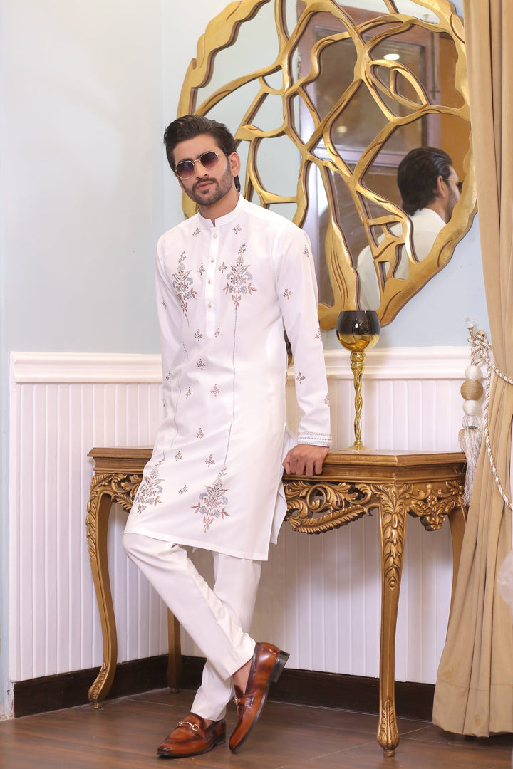 CK 717 White Kurta Pajama For Men Edge Republic