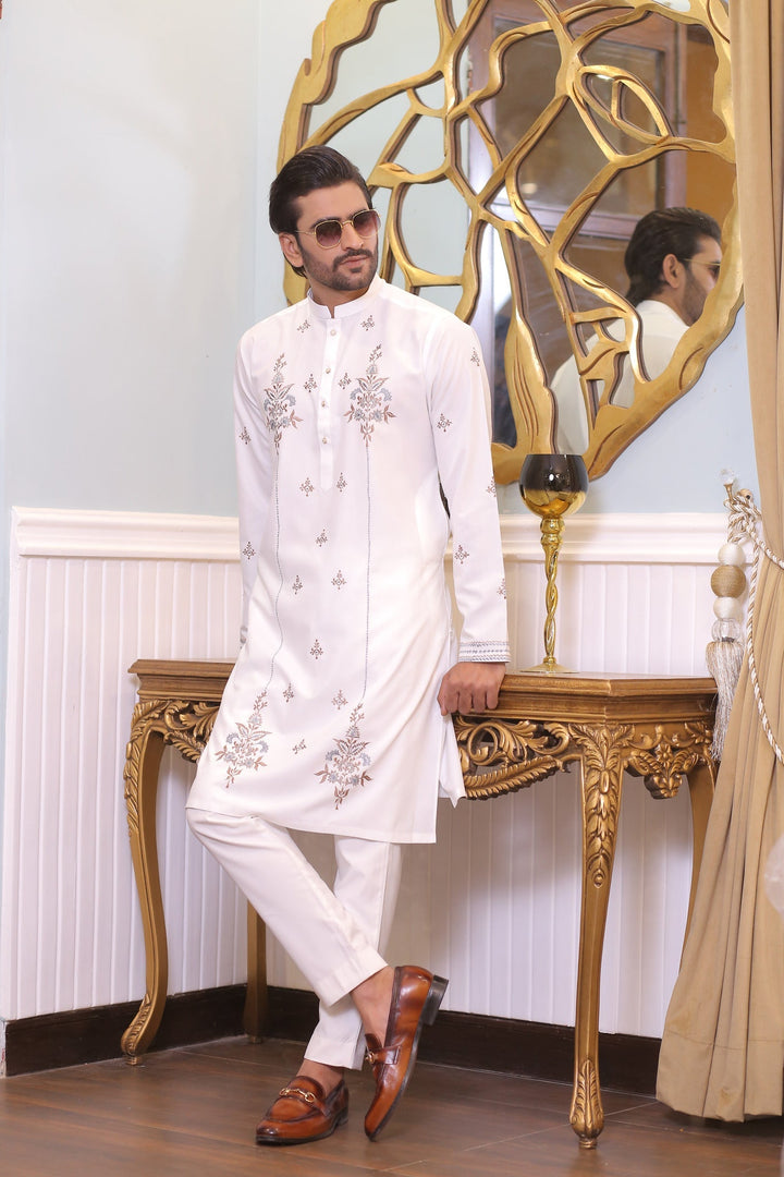 CK 717 White Kurta Pajama For Men Edge Republic