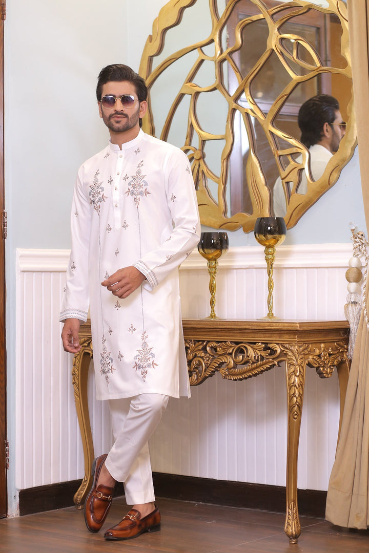 CK 717 White Kurta Pajama For Men Edge Republic