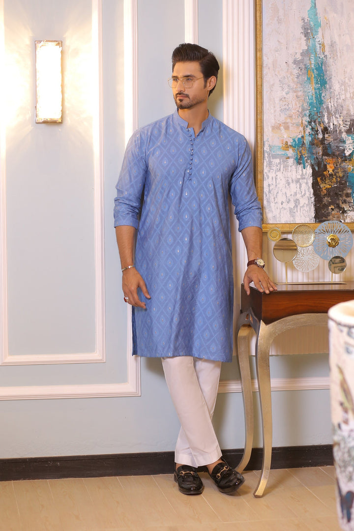 CK 713 Sky Blue Dress Kurta Pajama Edge Republic