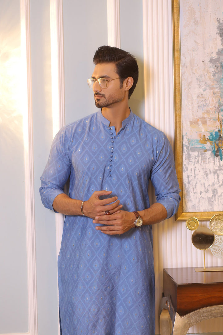 CK 713 Sky Blue Dress Kurta Pajama Edge Republic