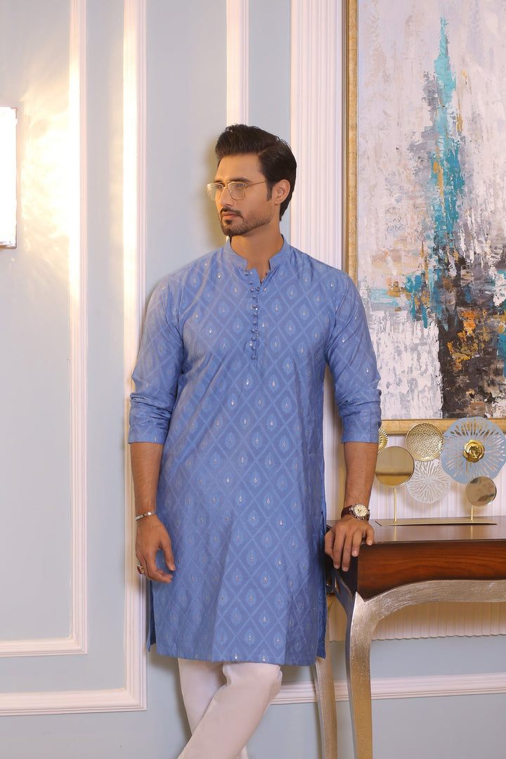 CK 713 Sky Blue Dress Kurta Pajama Edge Republic