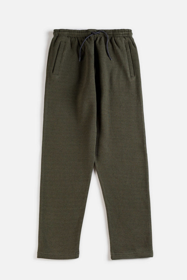 ZR Imported Premium Fleece Straight Trouser – Textured Olive