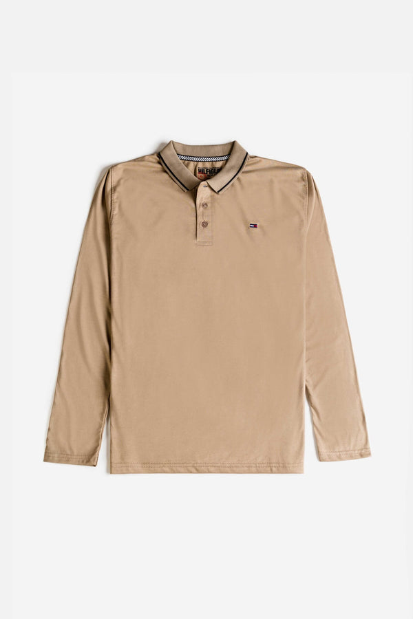Tommy Cotton Full Polo Shirt – Mushroom Grey