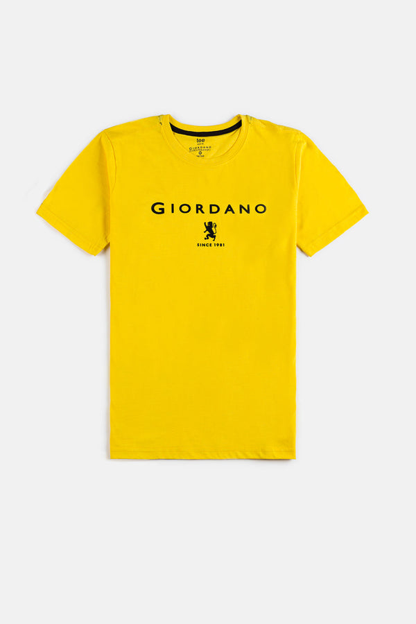 Giordano Premium Cotton Print T Shirt - Yellow