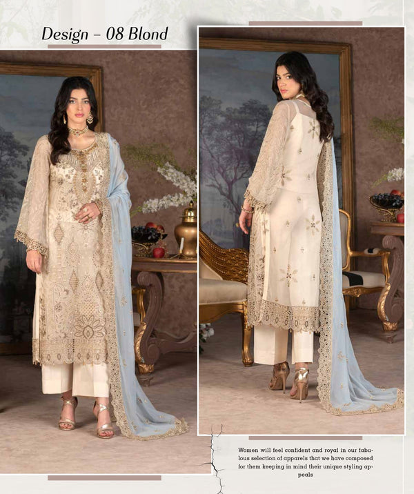 JJ EMBELLISH Luxury Chiyon Collection Vol-06 Design - 08 Blond Janique Pk