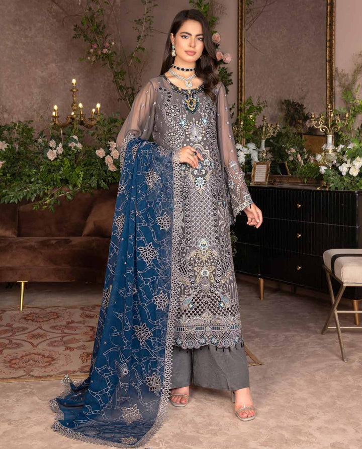 JJ EMBELLISH Luxury Chiffon Collection Vol-06 Design - 03 Fossil Janique Pk