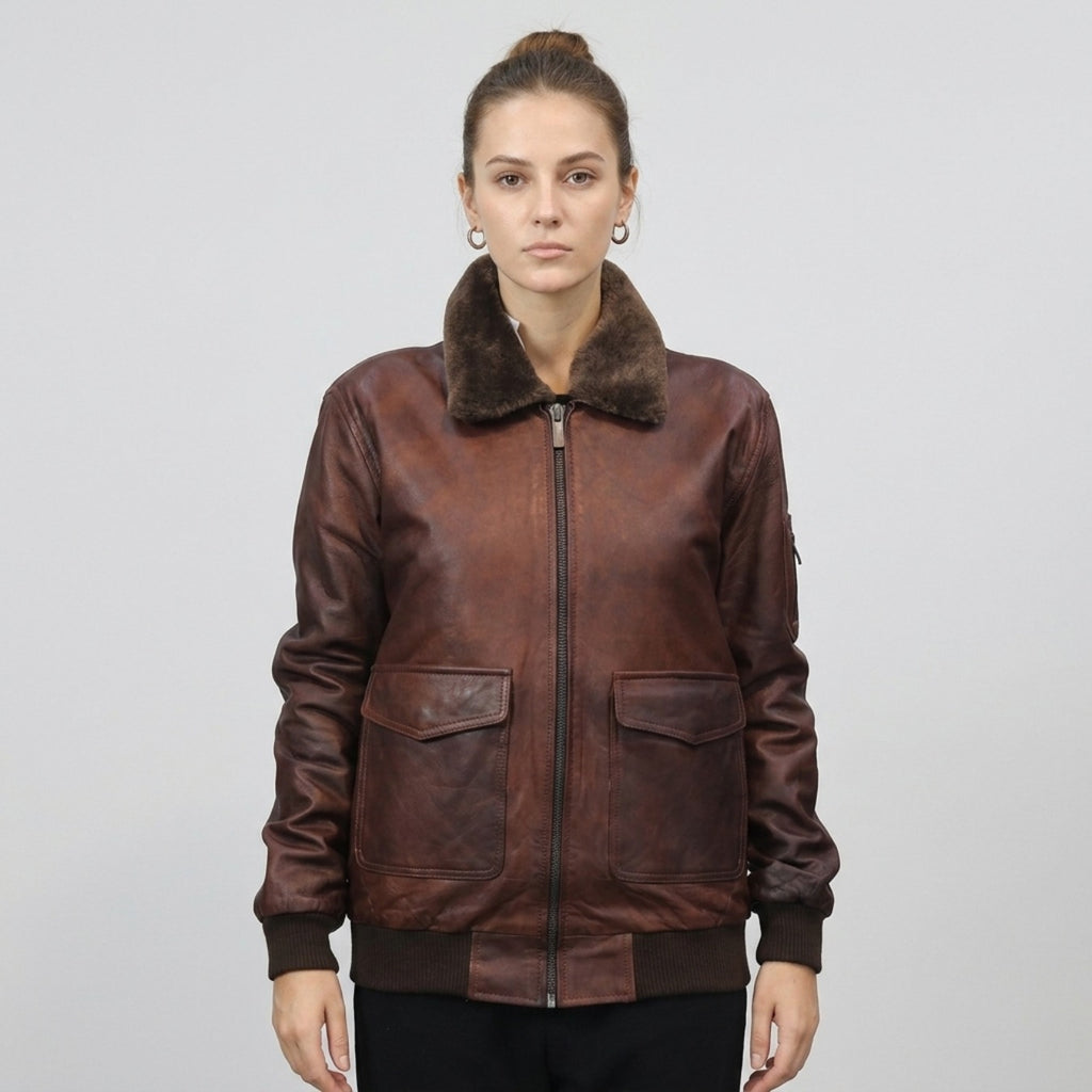 Ladies Top Gun Aviation Jacket – Terry Brown