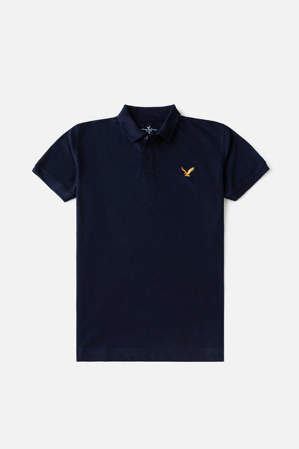 AE Imported Pique Polo shirt – Navy Blue