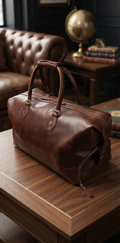 Milano Premium Leather Weekender Bag – Travel Duffle Bag