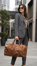Pinto Hair-On Leather Duffle Bag – Genuine Cowhide Travel Bag