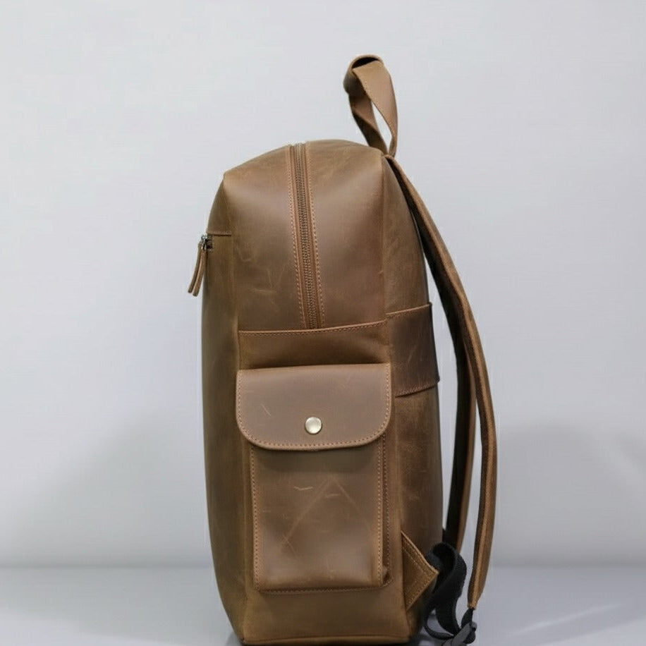 Premium Cow hide Suede Leather Backpack