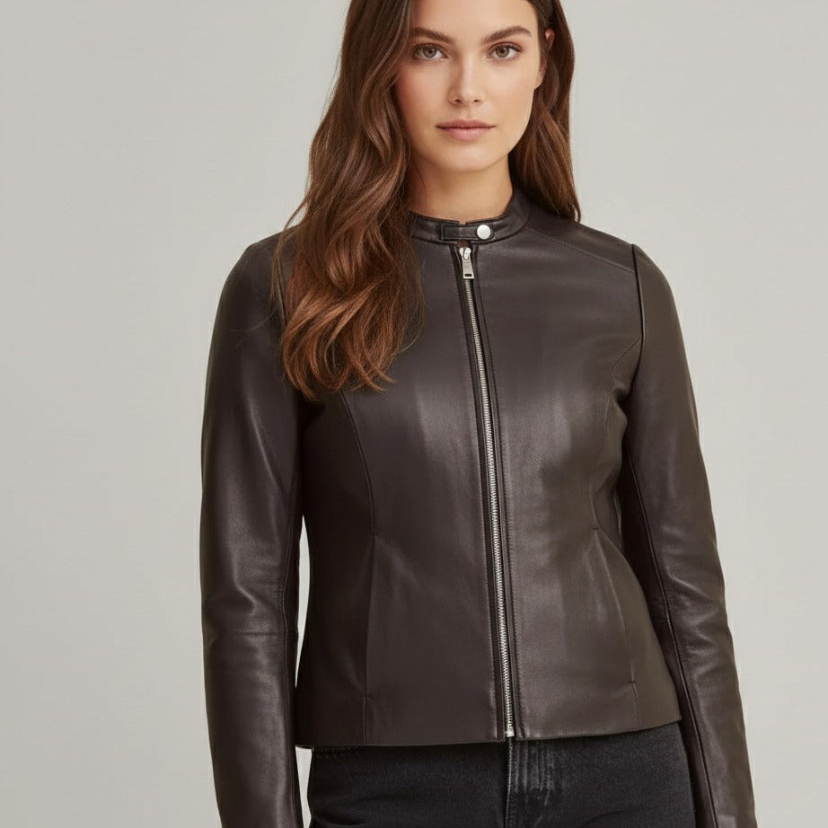 Pure Cow Leather Black Women Jacket