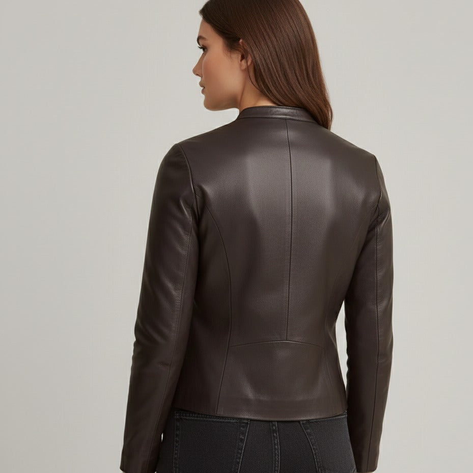 Pure Cow Leather Black Women Jacket