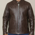 Pure Leather Casual Brown Jacket