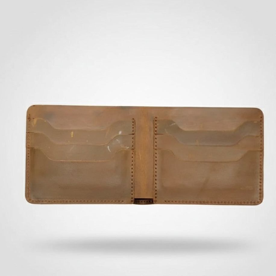 Raw Sheep Leather Bifold Wallet Men