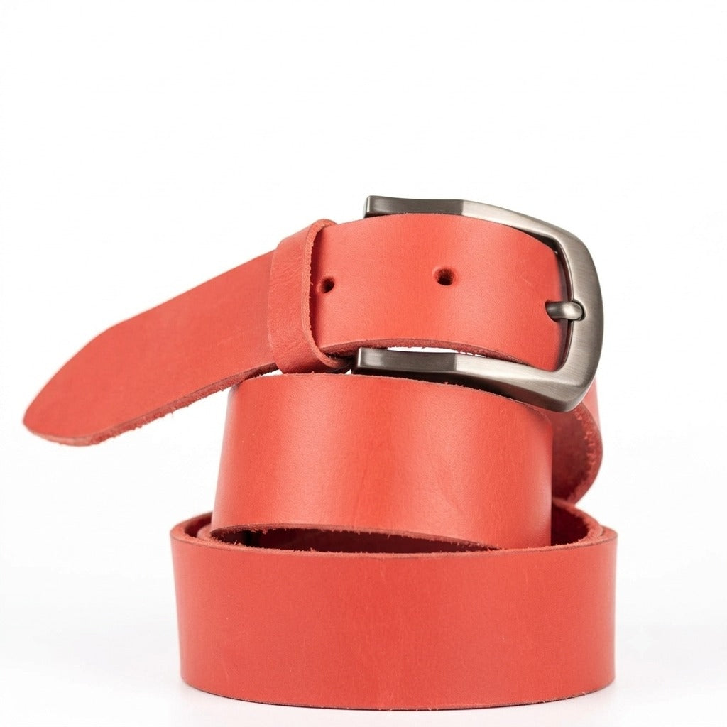 Reddish Brown Buffalo Leather Belt