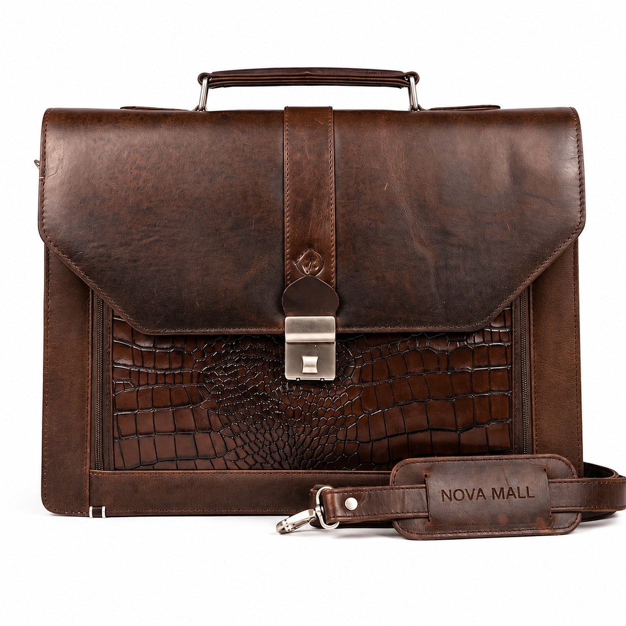 Royal Croco-Front Laptop Bag