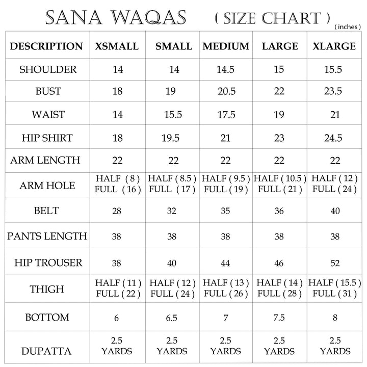 size chart