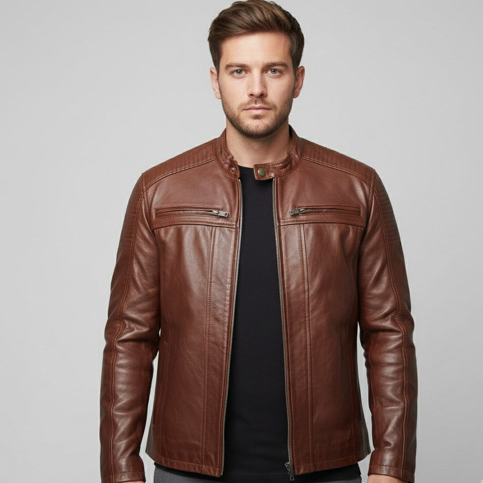 Sheep Leather Jacket Terry Brown