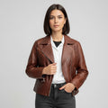 Terry Brown Cow Leather Biker