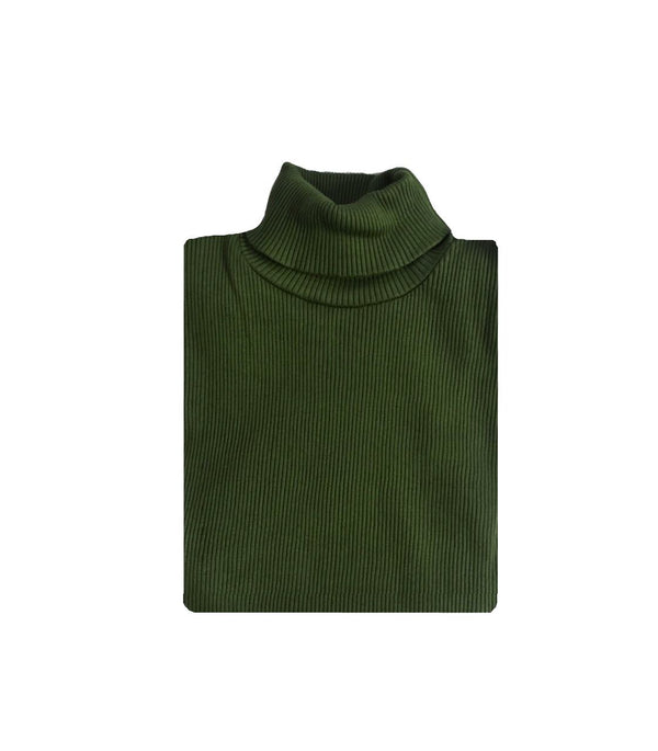 ZR Rib Cotton Turtle Neck Sweat – Army Green