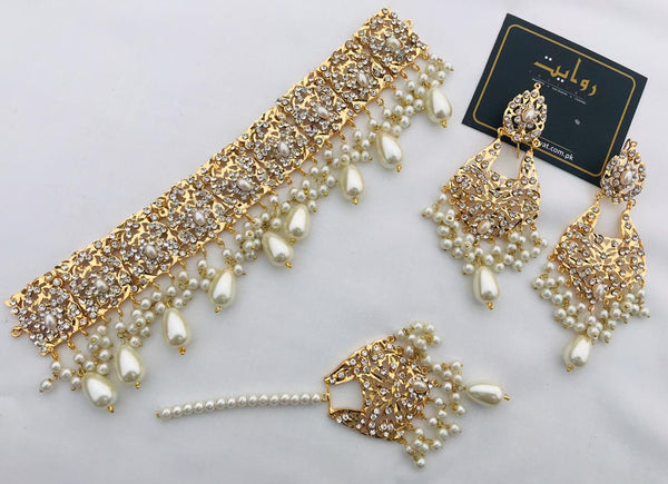 Hyderabadi Choker Set-11 (Pearl) Rawayat