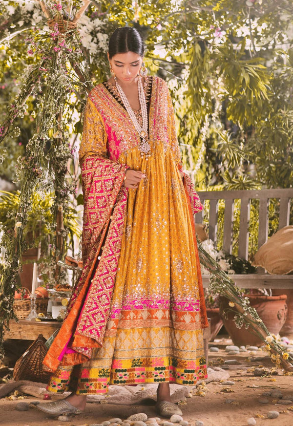 Traditional Pathani Bridal ( Pishwas with matching chooridar )