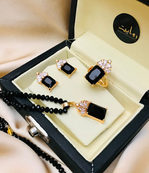 Zircon Mala Set-01 (Black) Rawayat