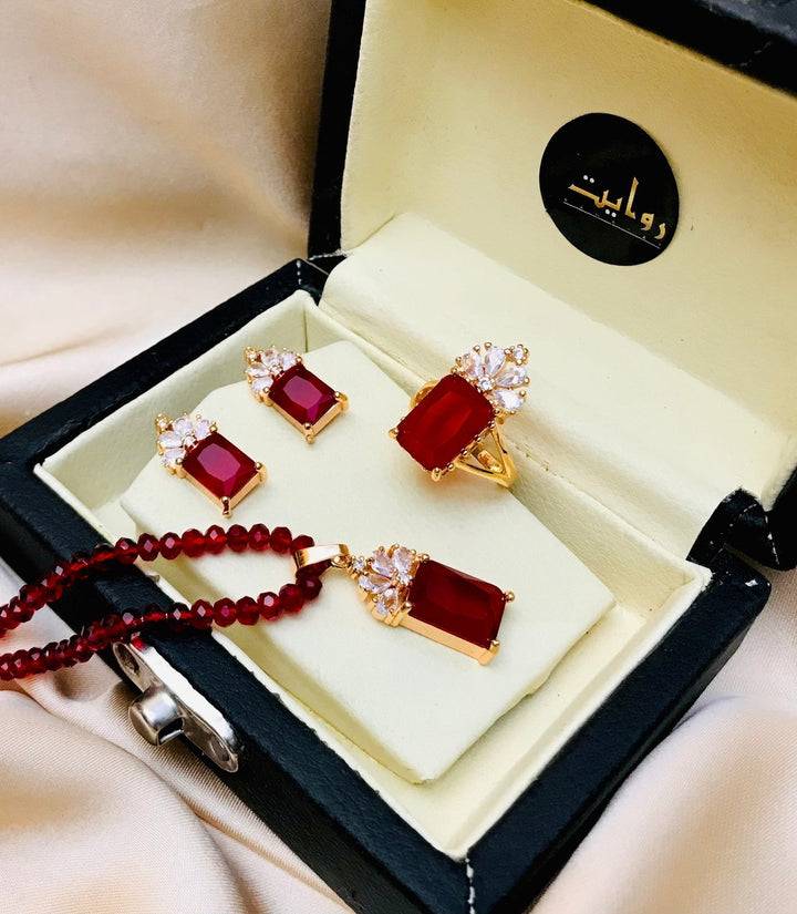 Zircon Mala Set-01 (Maroon) Rawayat