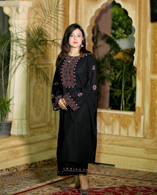 BLACK LUXE EMB 2PC Arooj Boutique