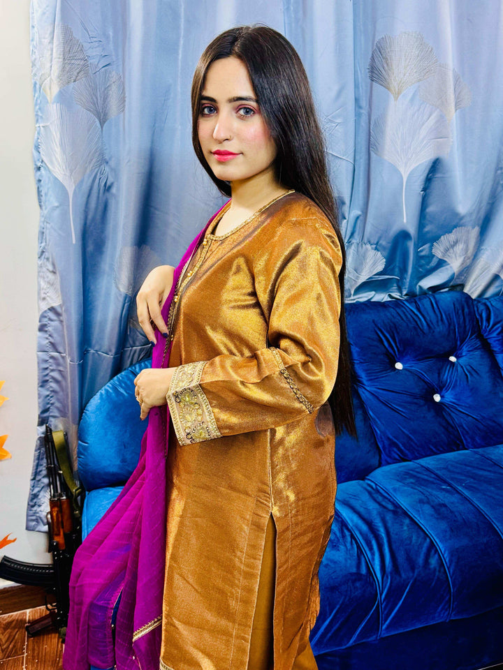 3 Piece Embroidered Suit