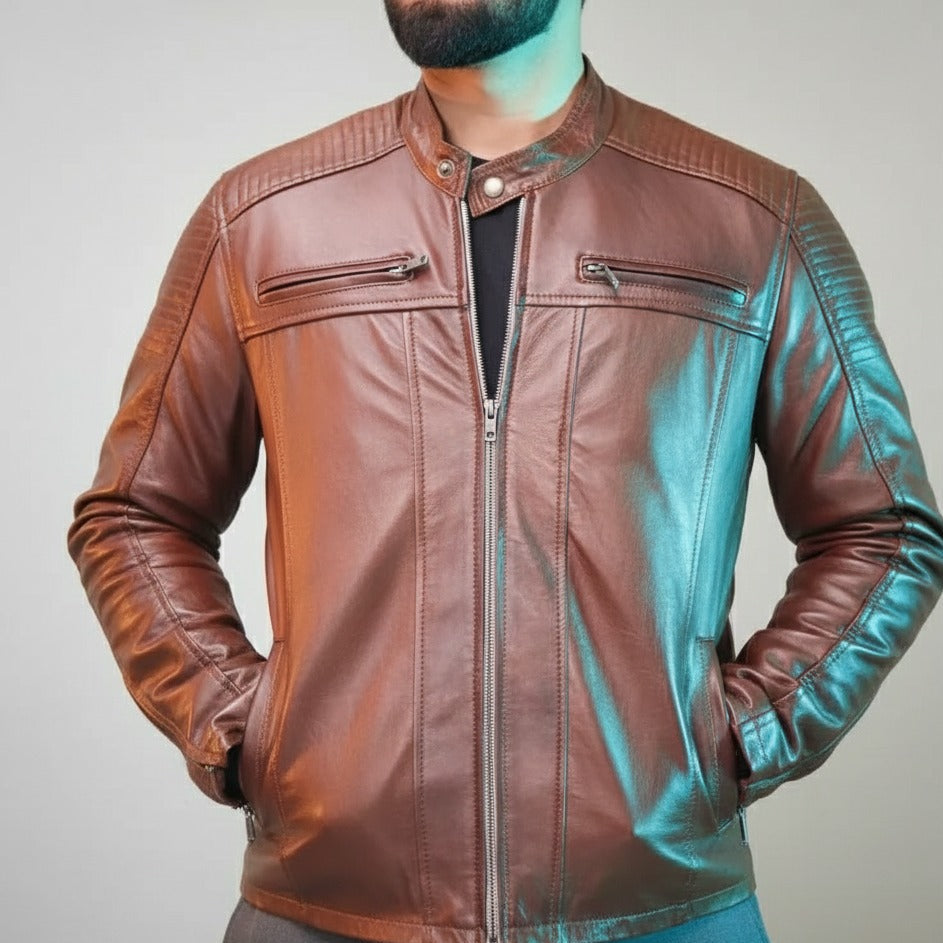 Sheep Leather Jacket Terry Brown