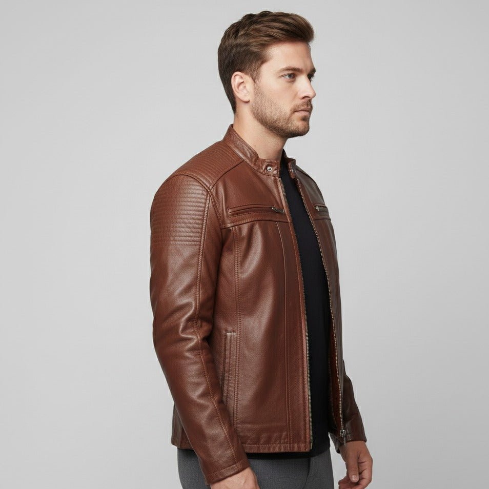 Sheep Leather Jacket Terry Brown