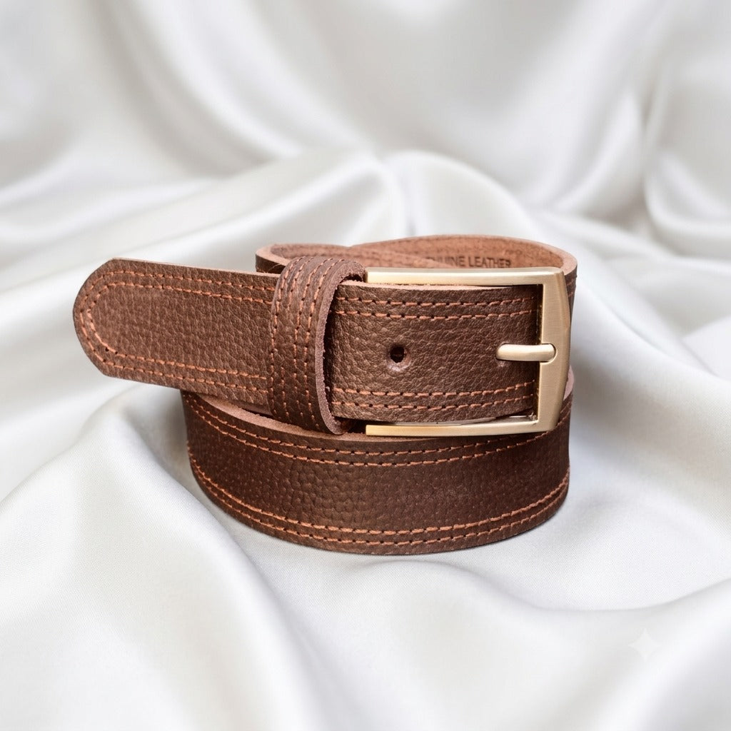 Dark Brown Leather Belt – 1.25" Formal