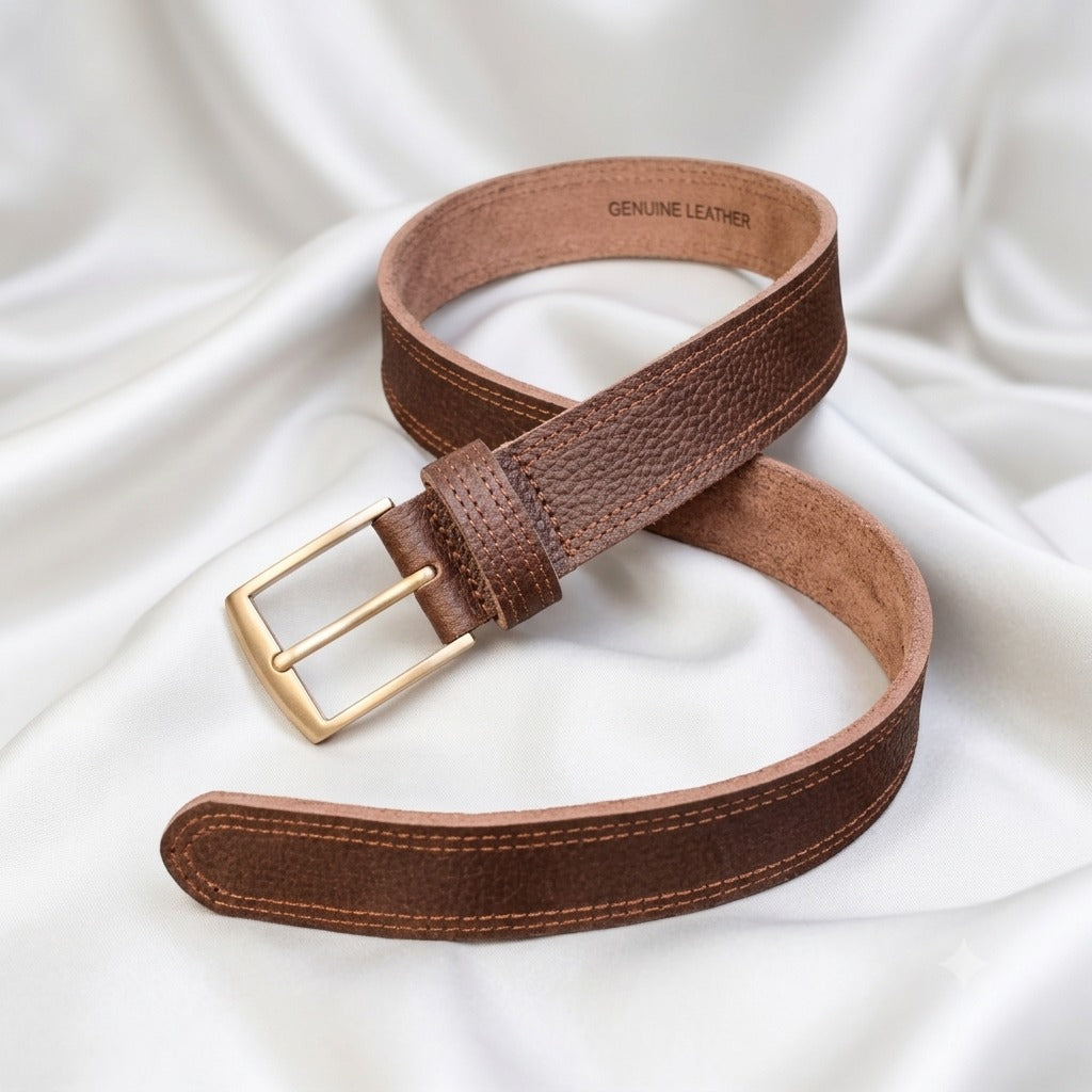 Dark Brown Leather Belt – 1.25" Formal