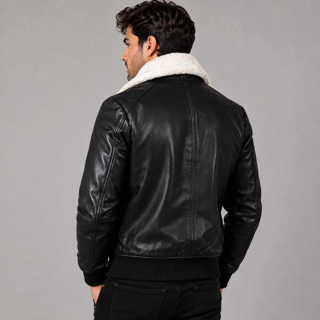 Collar Fur Leather Jacket