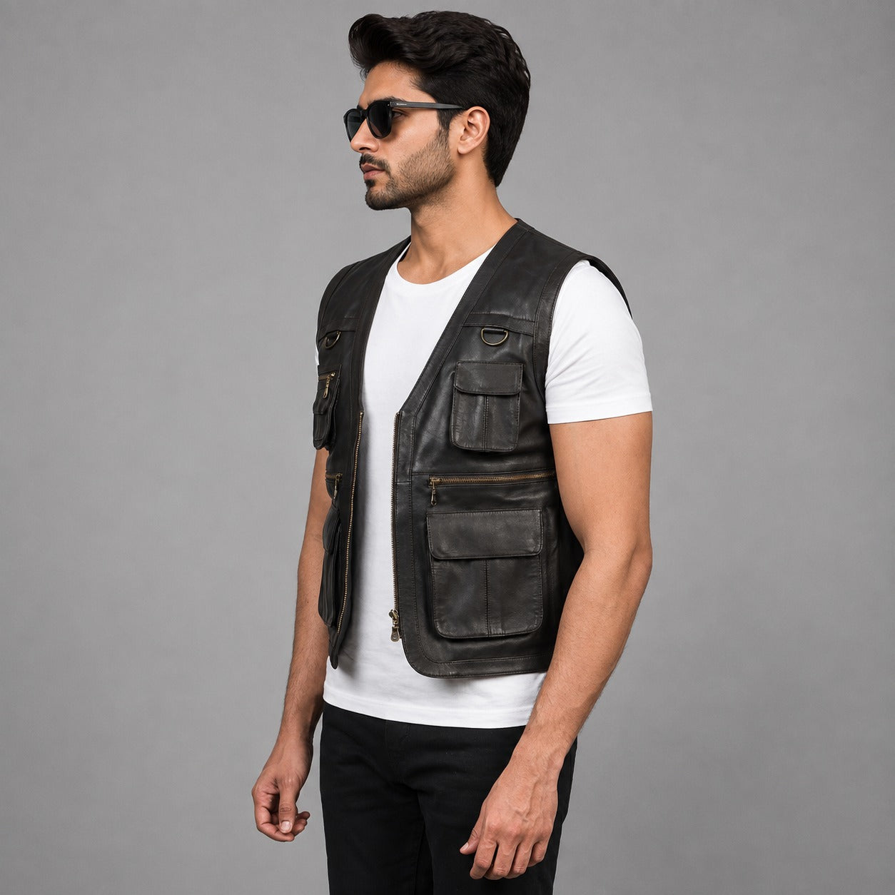 Brown Leather Vest