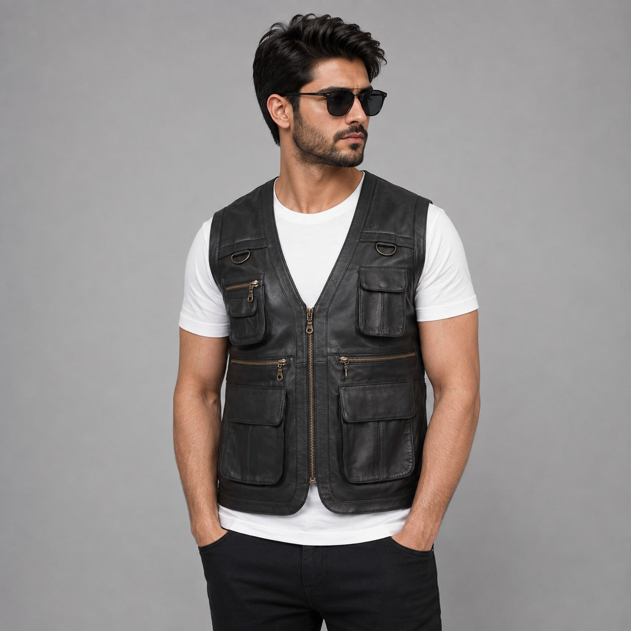 Brown Leather Vest