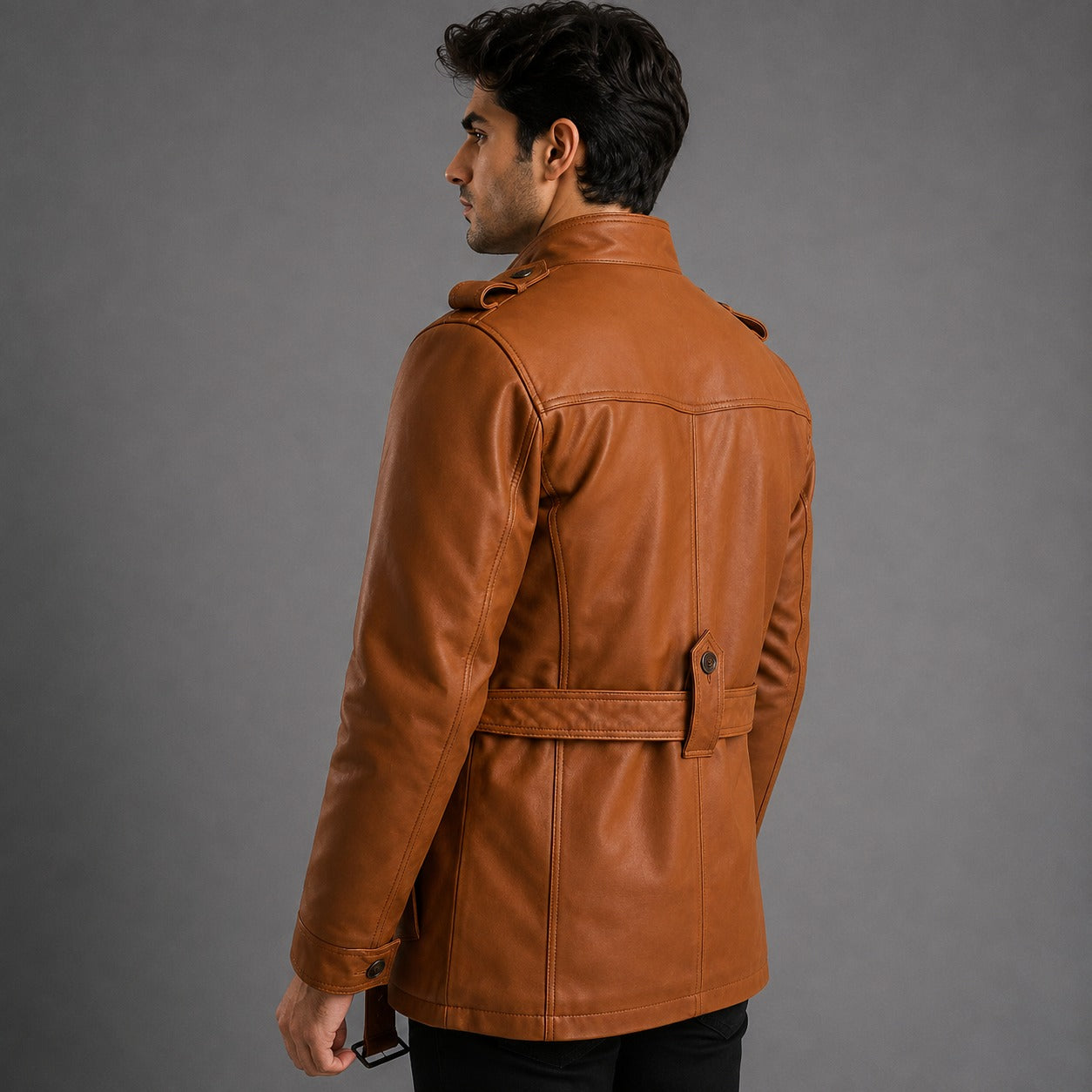 Fur Brown Leather Jacket