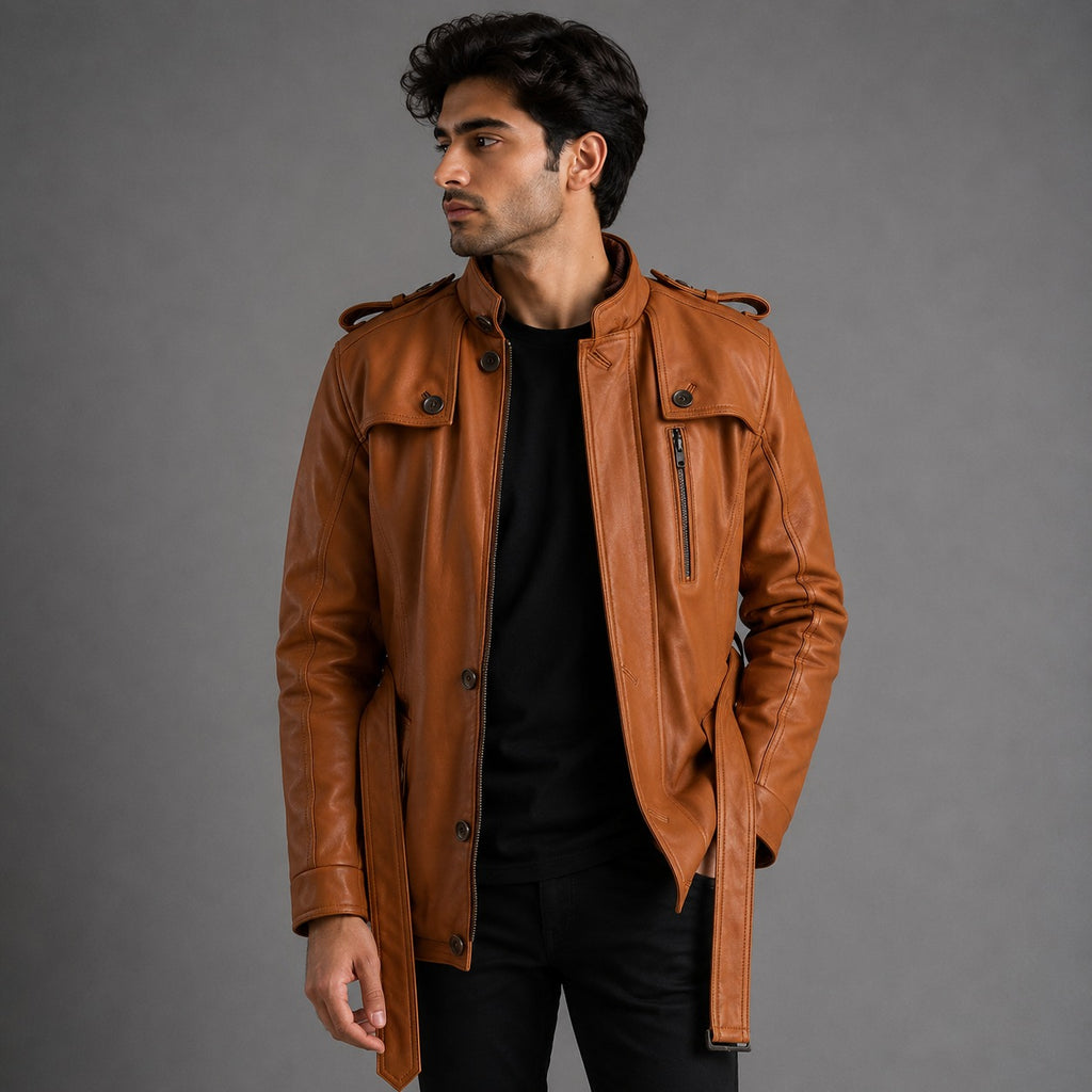 Fur Brown Leather Jacket