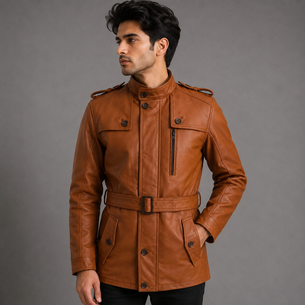 Fur Brown Leather Jacket