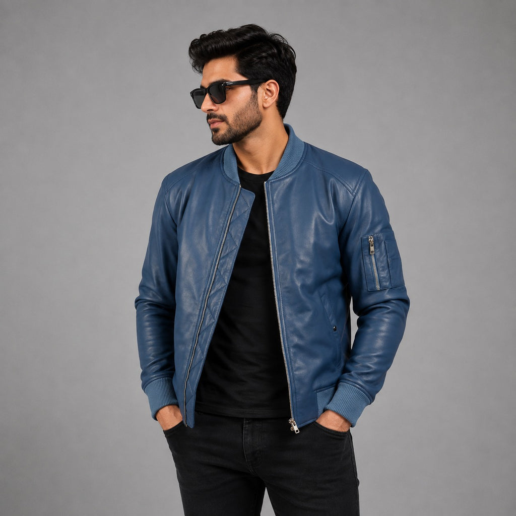 Blue Leather Jacket