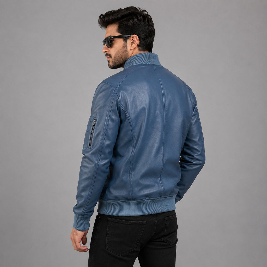 Blue Leather Jacket