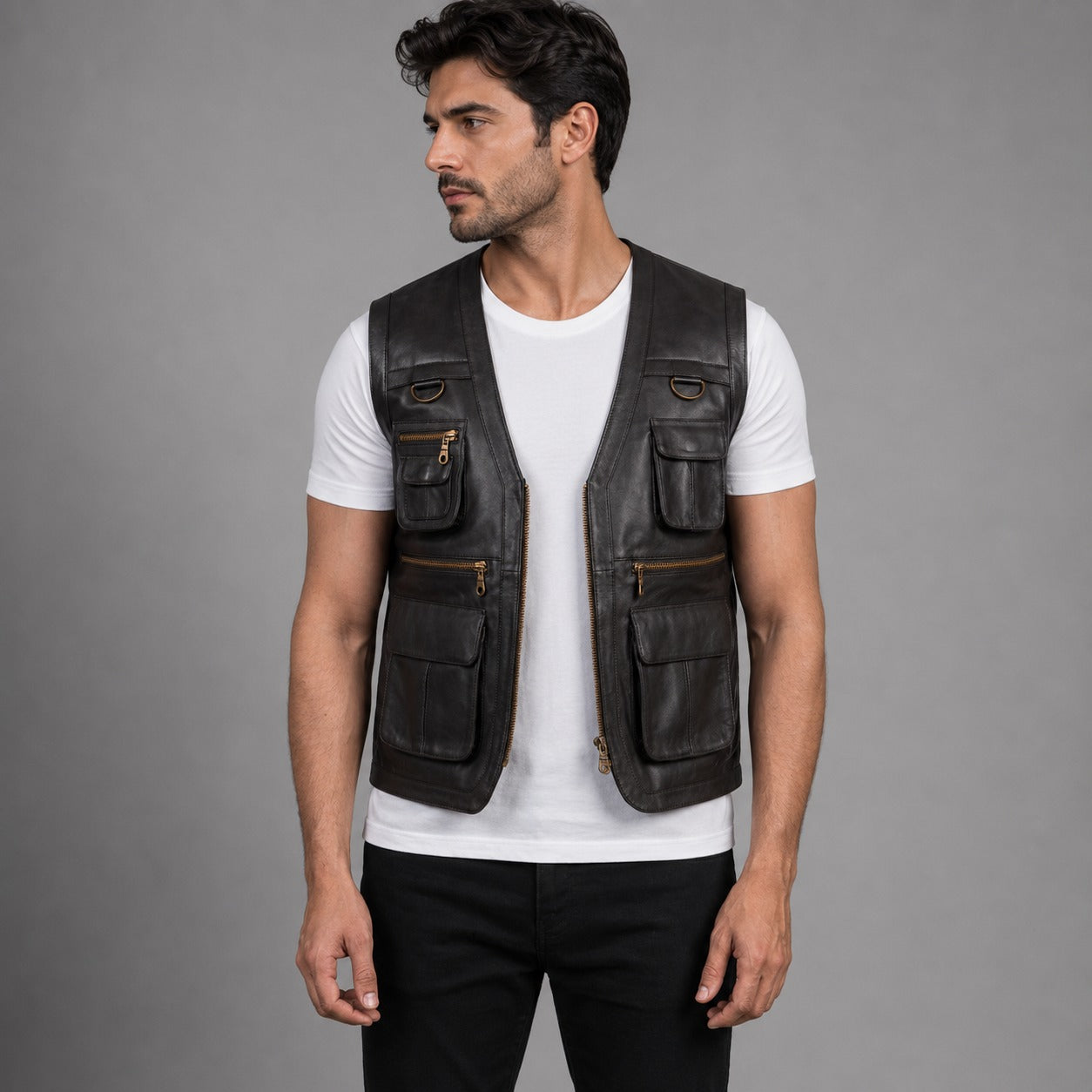 Brown Leather Vest